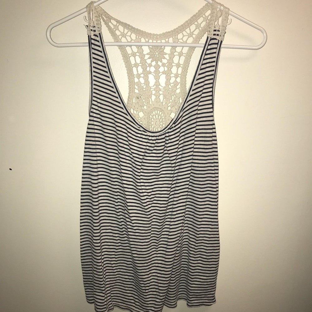 Striped Lace Back Tank